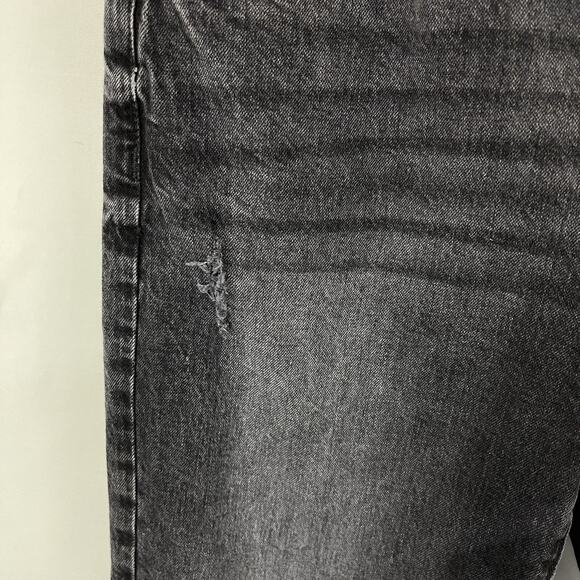 Loft Destructed High Rise Straight Crop Jeans in Washed Black Size 6 / 28 - Picture 6 of 16